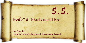 Svéd Skolasztika névjegykártya